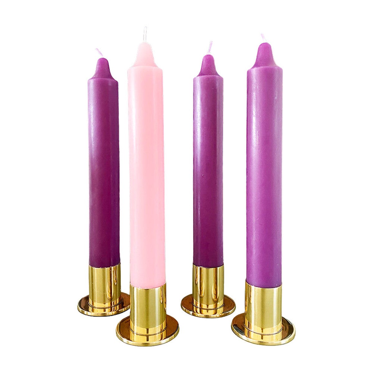 1 1/2" x 12" Advent Candle Set 3 Purple, 1Pink