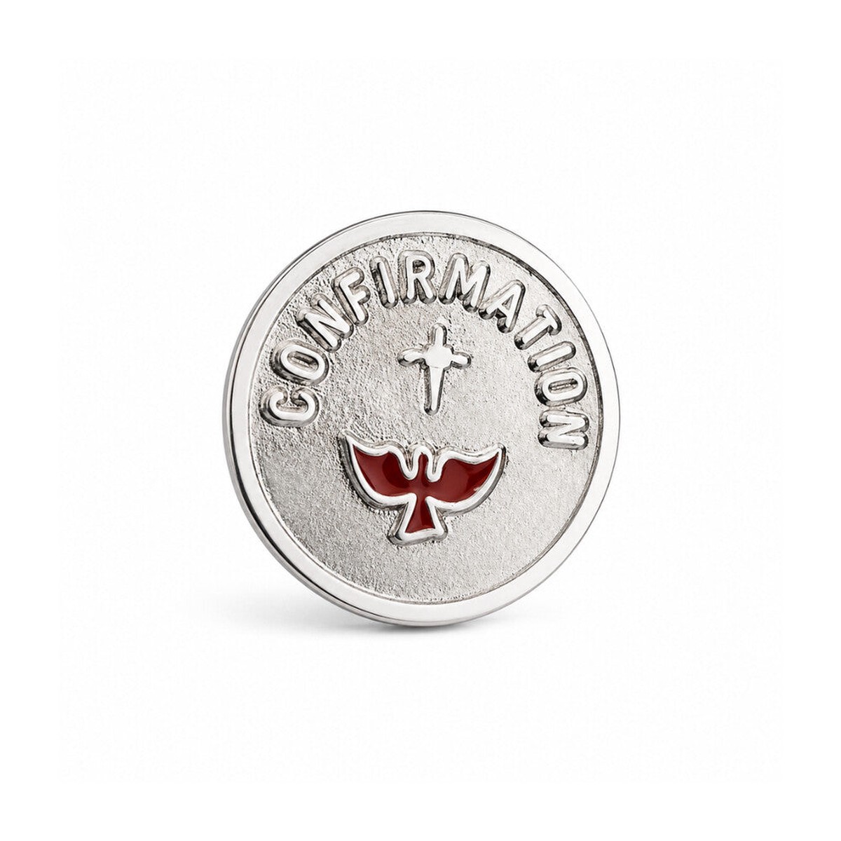 Confirmation Cross And Red Dove Lapel Pin