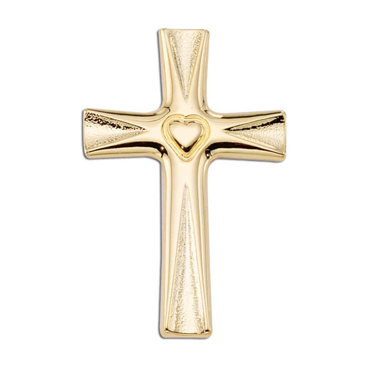 Cross with Heart in Centre Lapel Pin