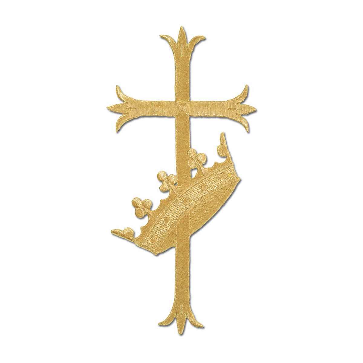 Fleur De Lis Cross with Crown Applique