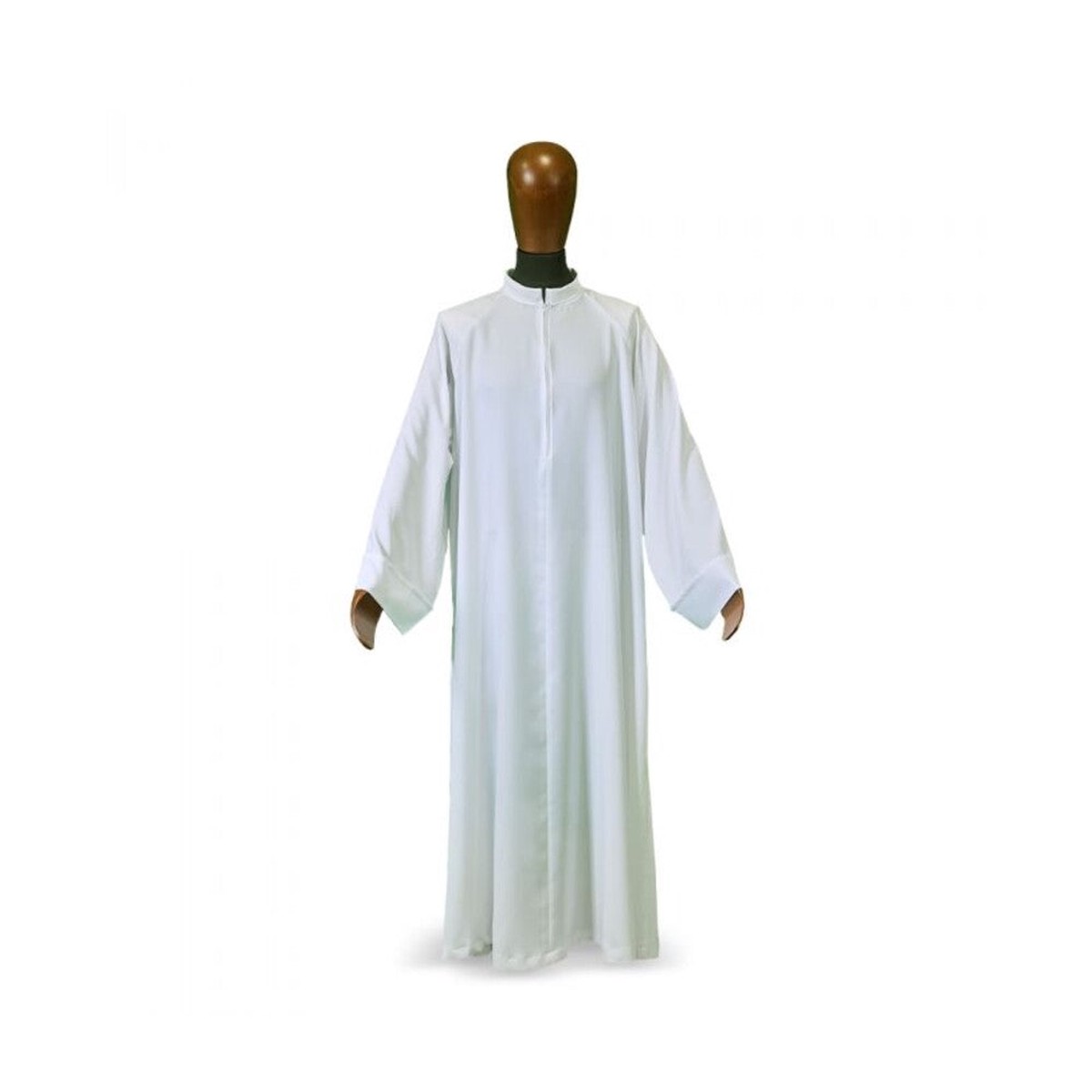 Flared Cut Raglan Alb with Classic Turn-Down Collar