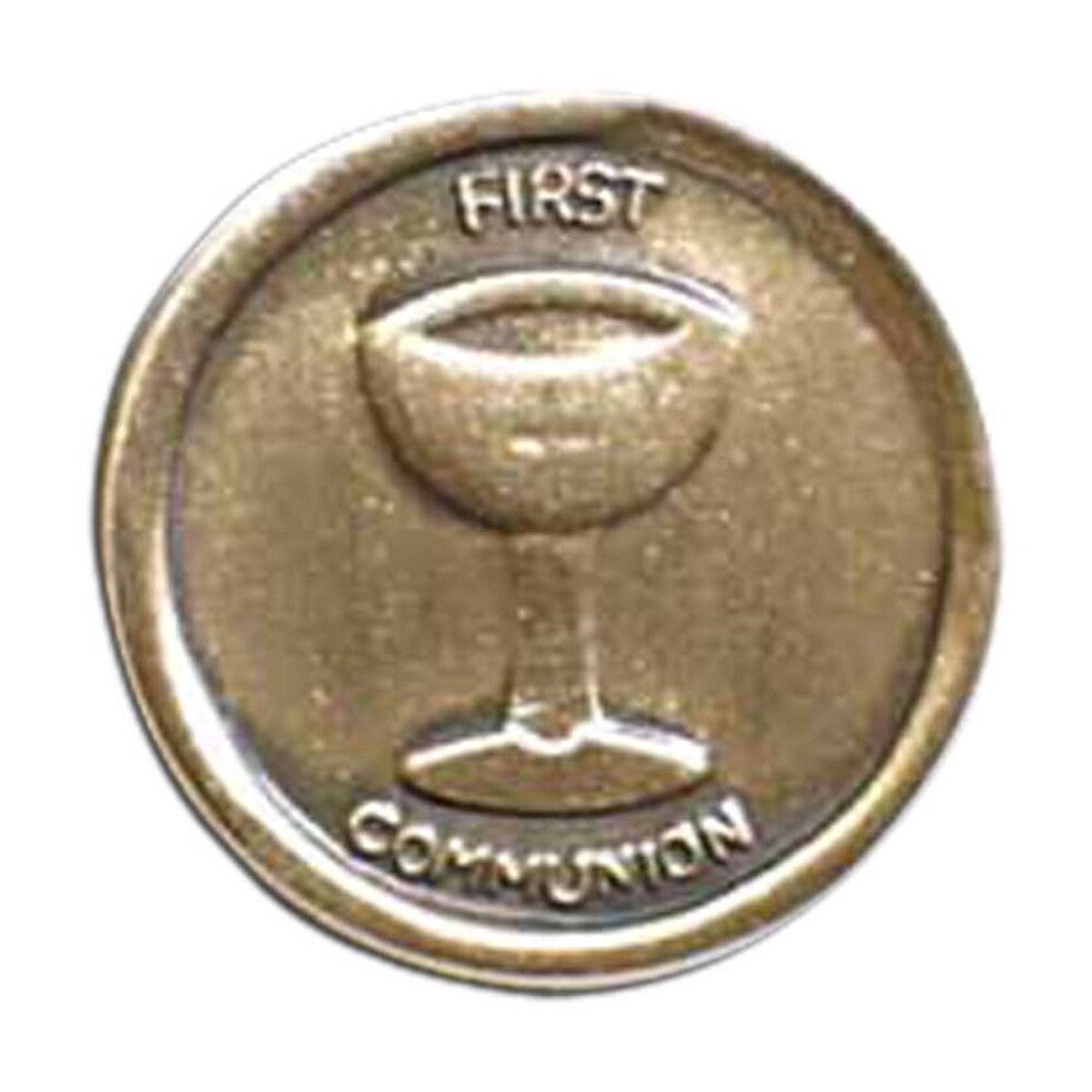 Gold First Communion Chalice with Cross Lapel Pin
