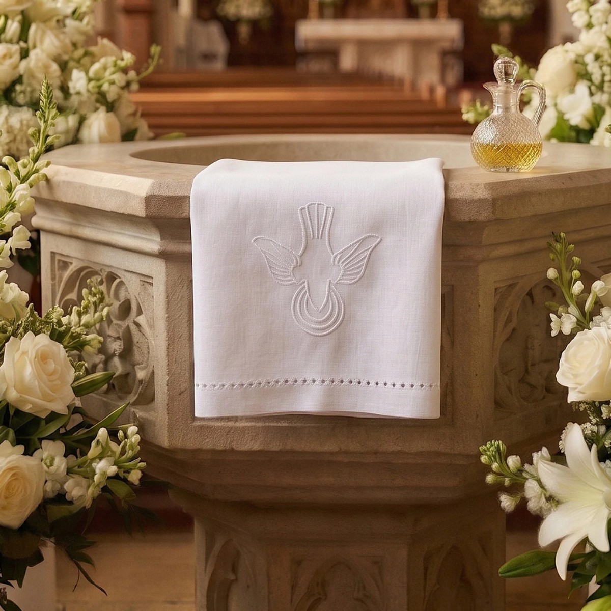 Holy Spirit Dove Baptismal Napkin