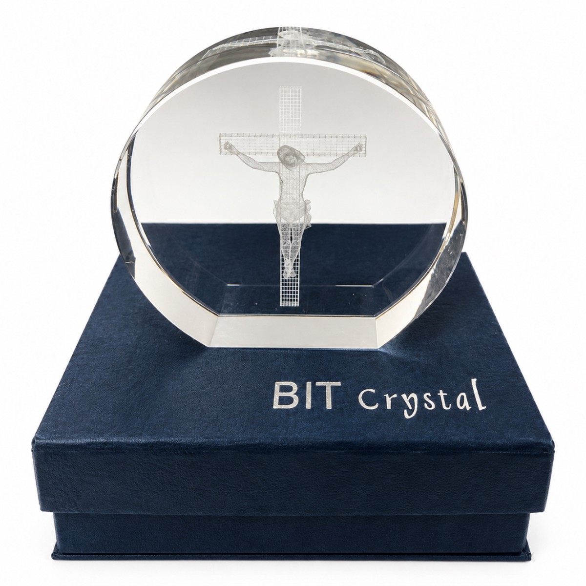 Laser Engraved Crystal Crucifix