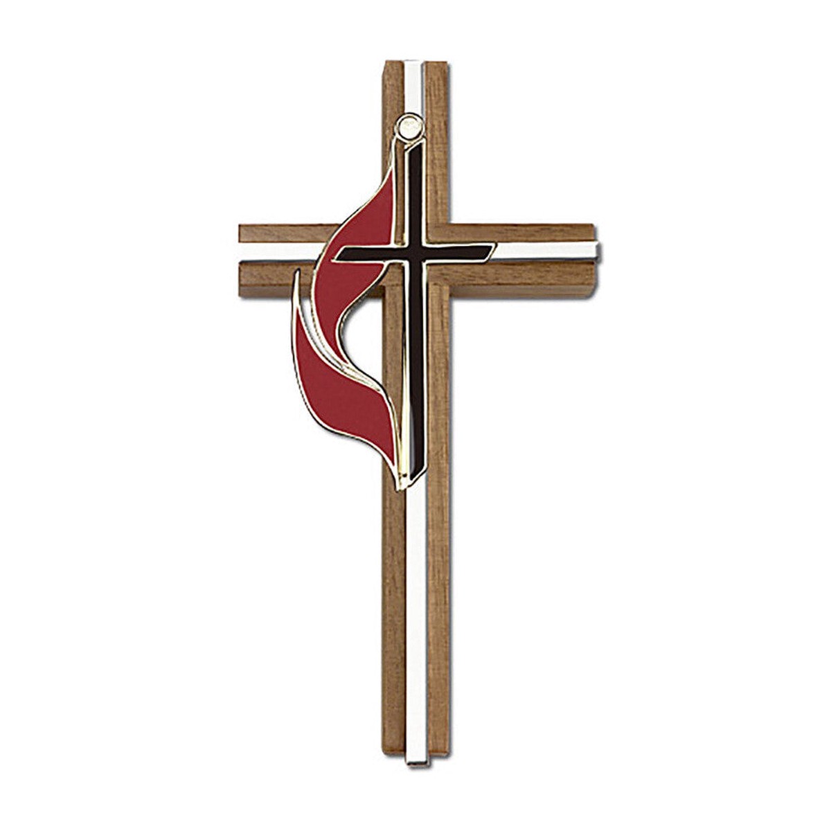 Methodist Wall Cross - Wood, 6-Inch