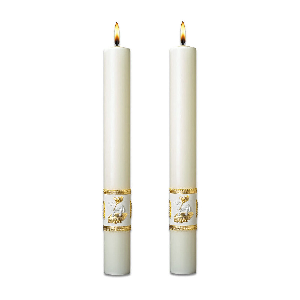 Ornamented Complementing Altar Candles