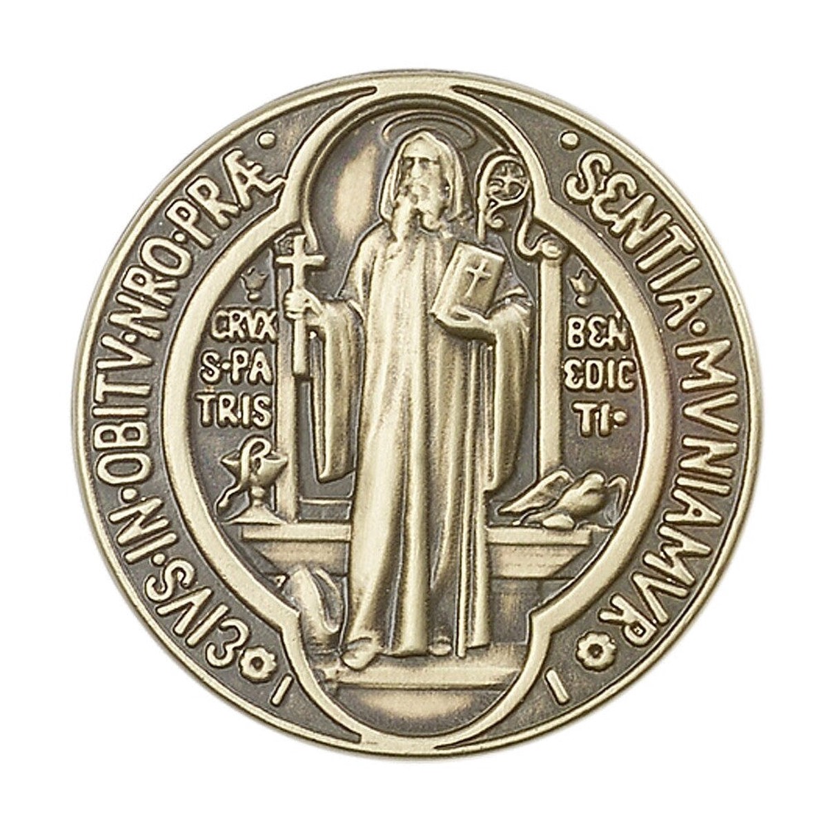 Saint Benedict Visor Clip - 1 1/2 x 1 1/2