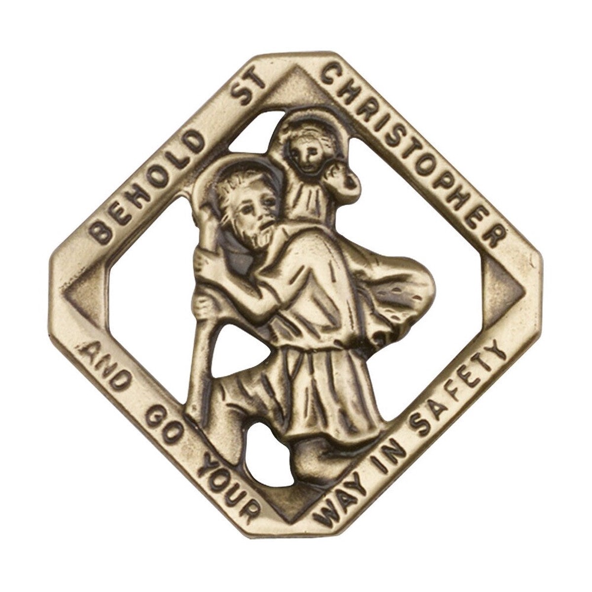 Saint Christopher Visor Clip - 1 1/2 x 1 1/2