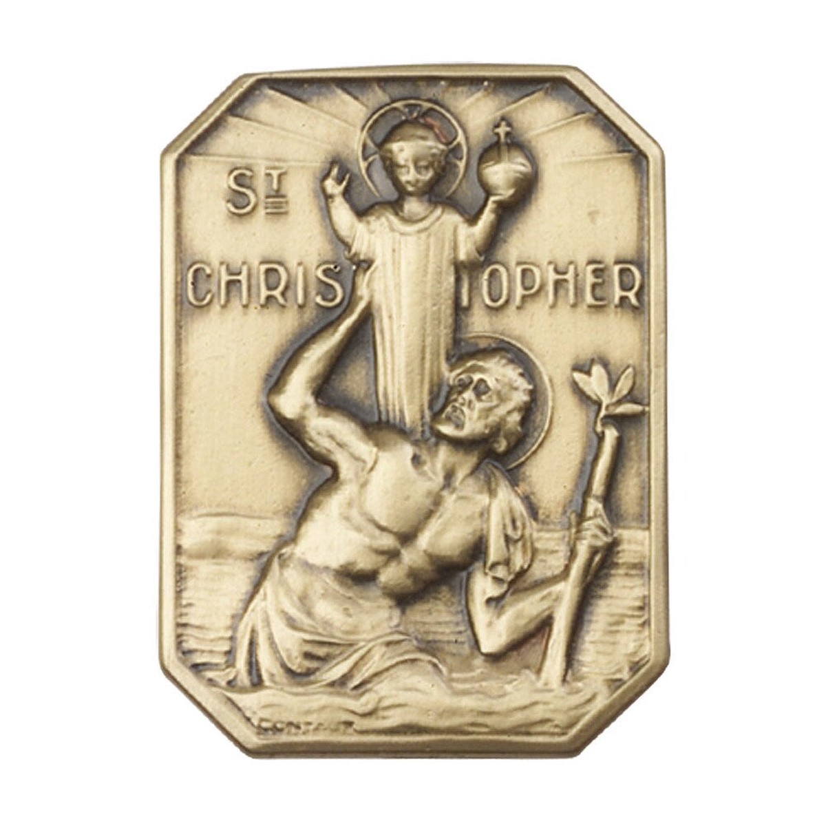 Saint Christopher Visor Clip - 1 3/8 x 1