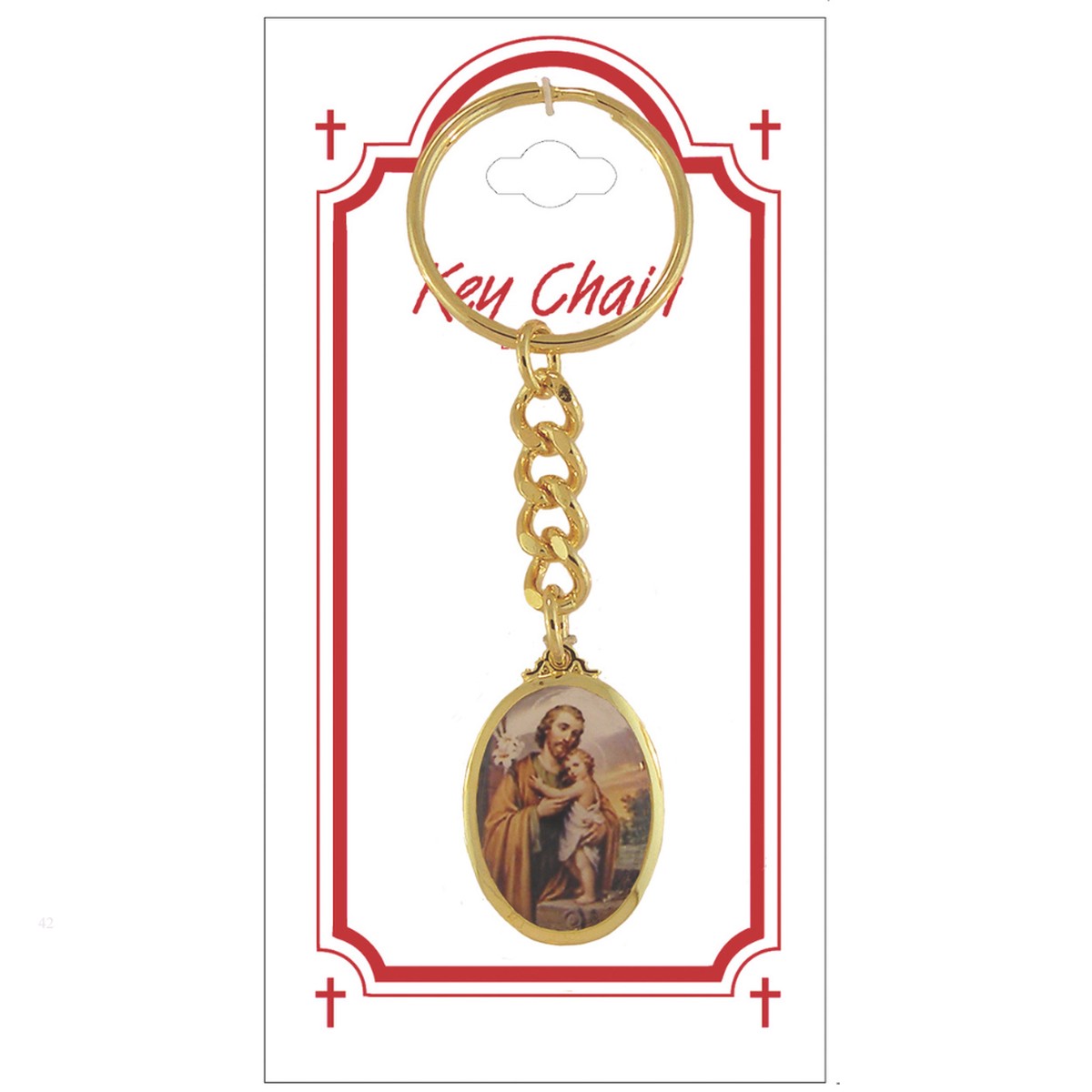 St Joseph Gold Plated Key Chain