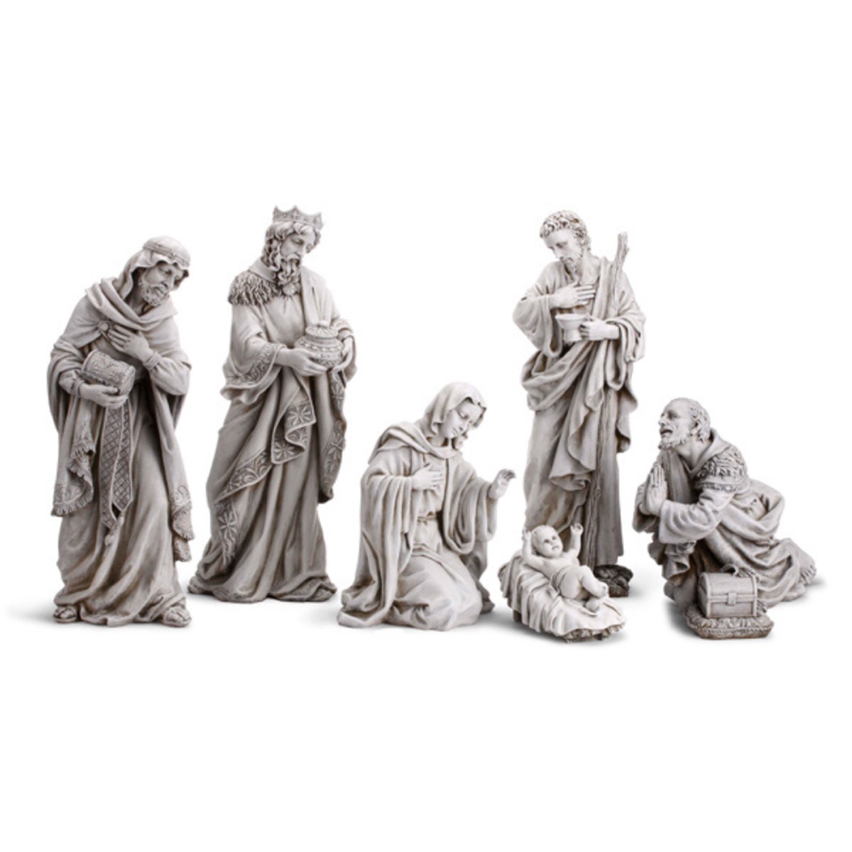 7 Piece Greystone Nativity Set, 23-1/2" Scale