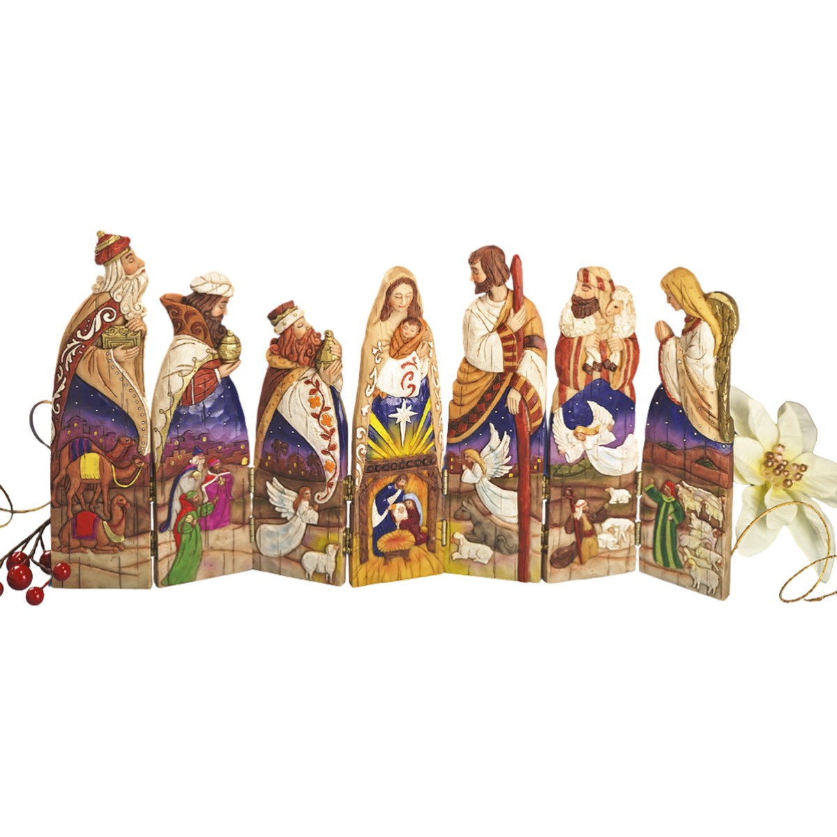 9 1/2" High Folding Nativity Figures