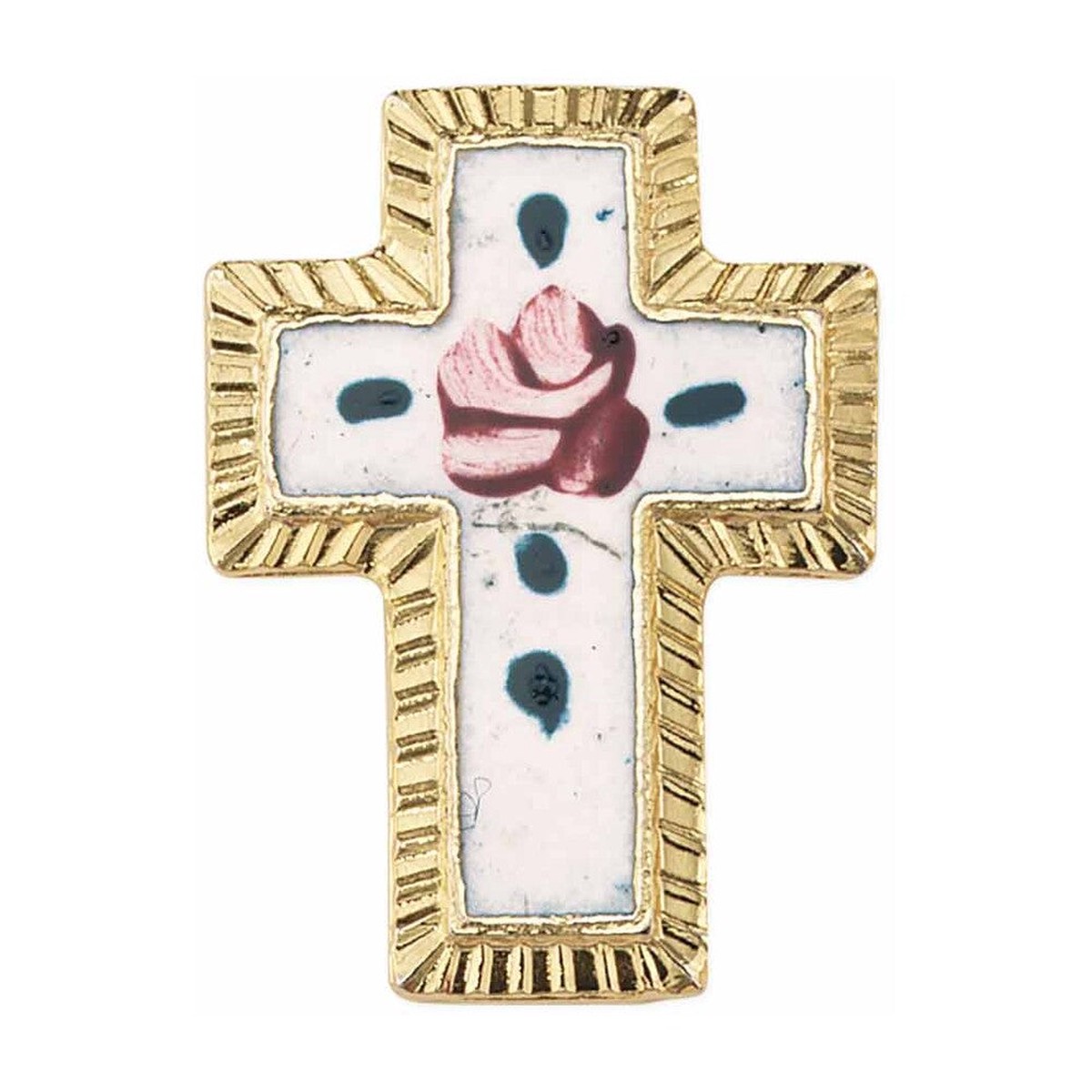 White Cross Lapel Pin