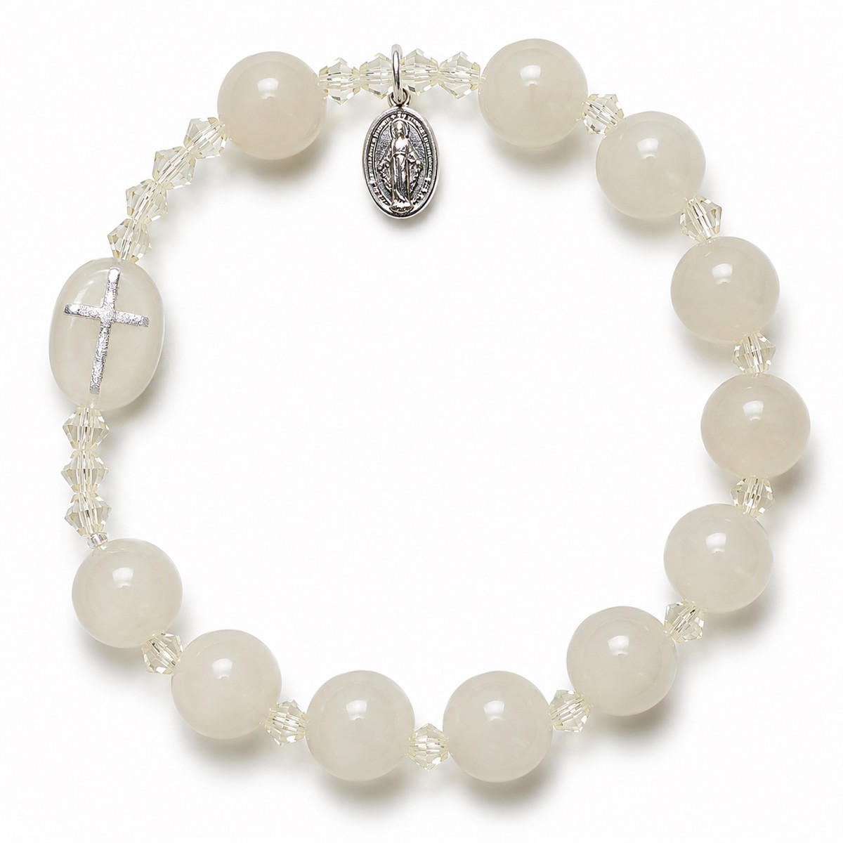 White Jade Rosary Bracelet
