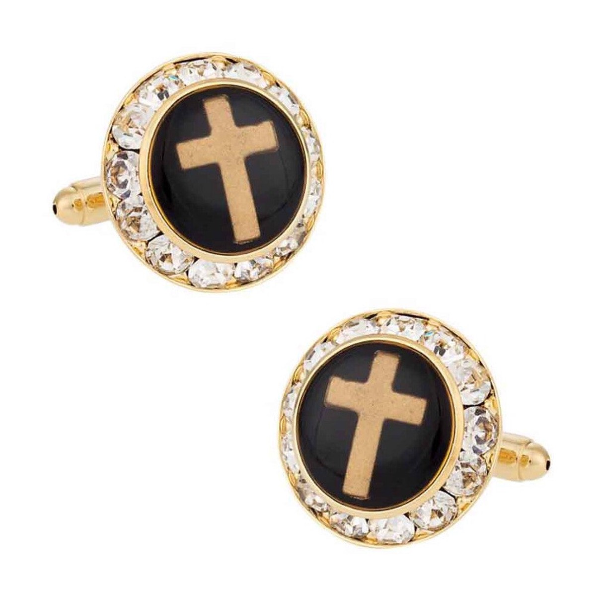 Christian Cross Crystal Cufflinks
