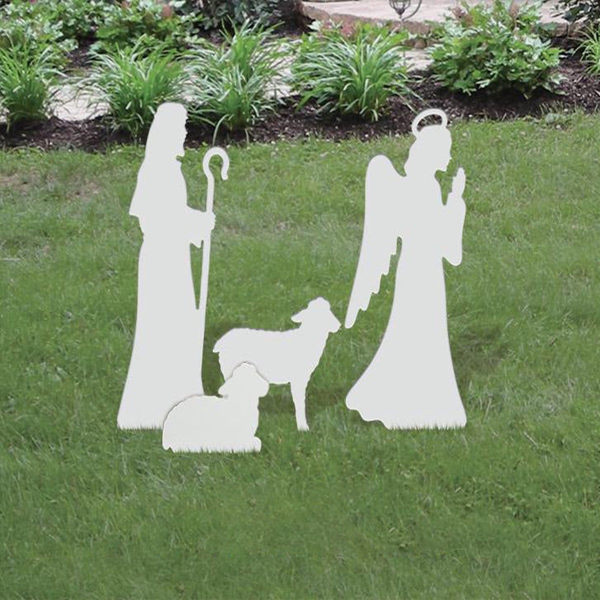 White Angel Nativity & Shepherd Nativity Set