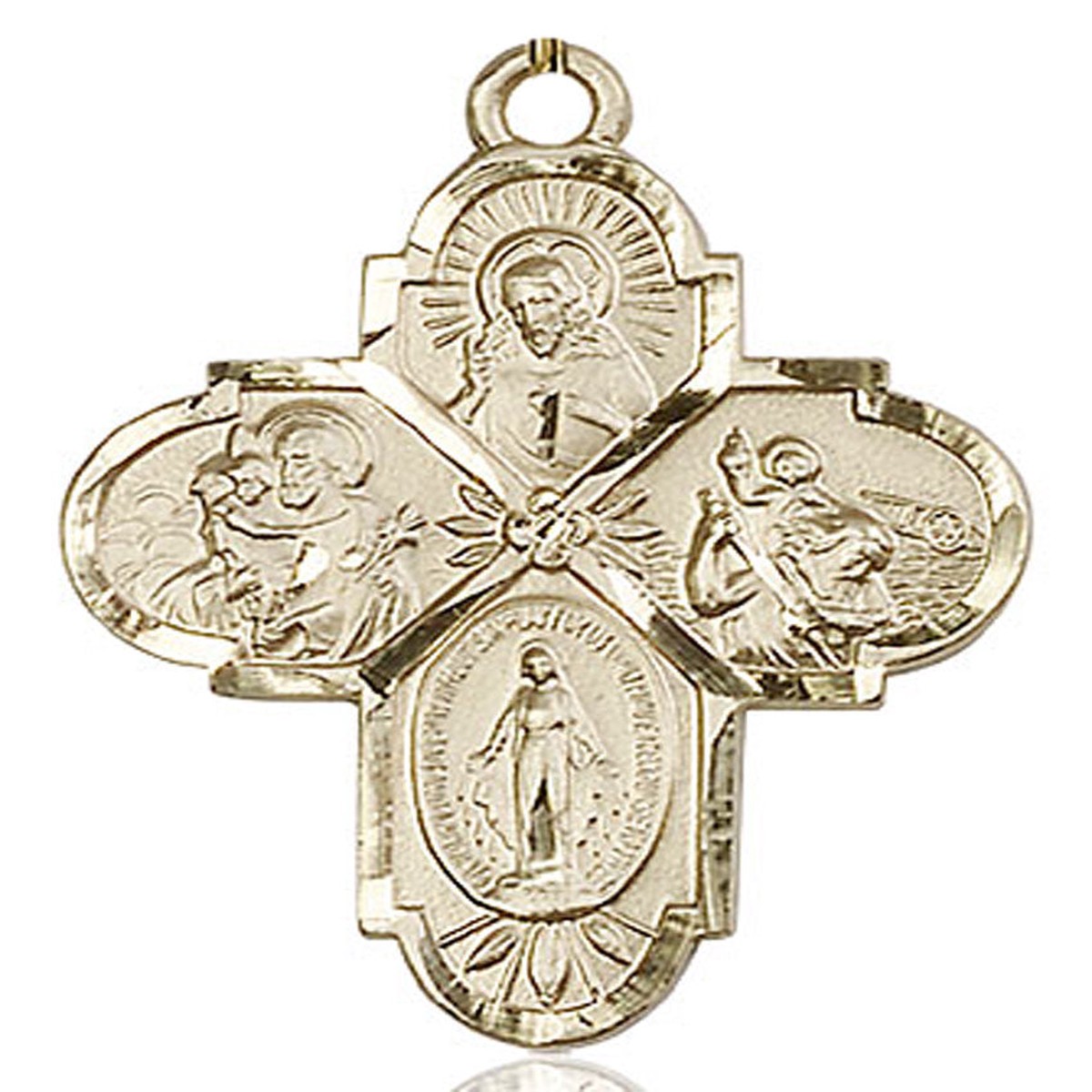 4 Way Cross Pendant, Gold Filled