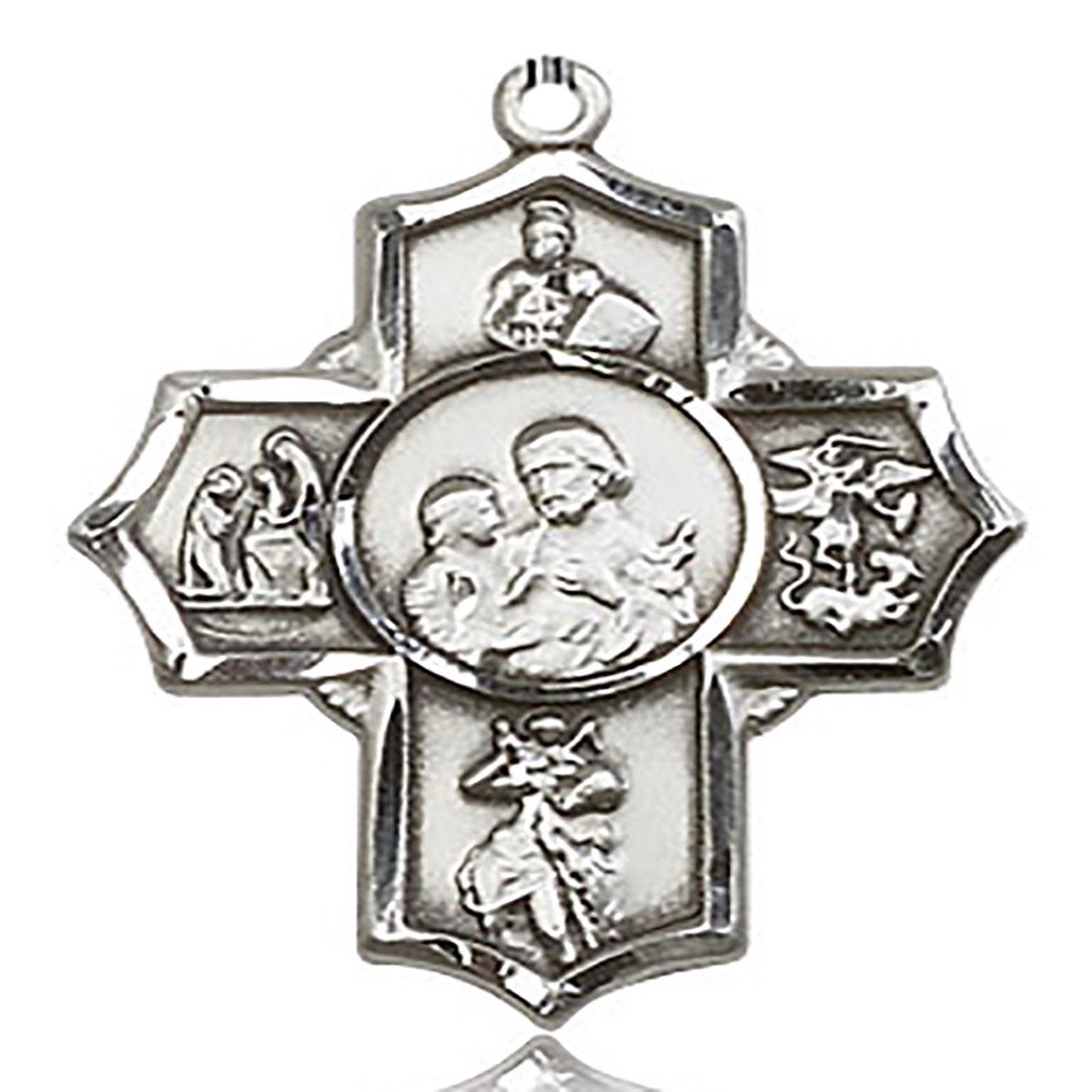 5 Way Cross Firefighter Medal, Sterling Silver