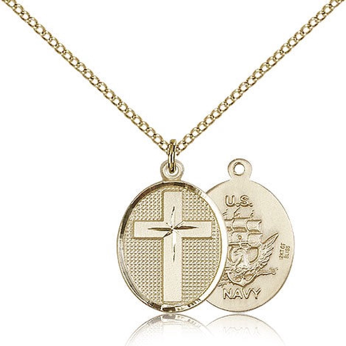 Navy Cross Pendant, Gold Filled