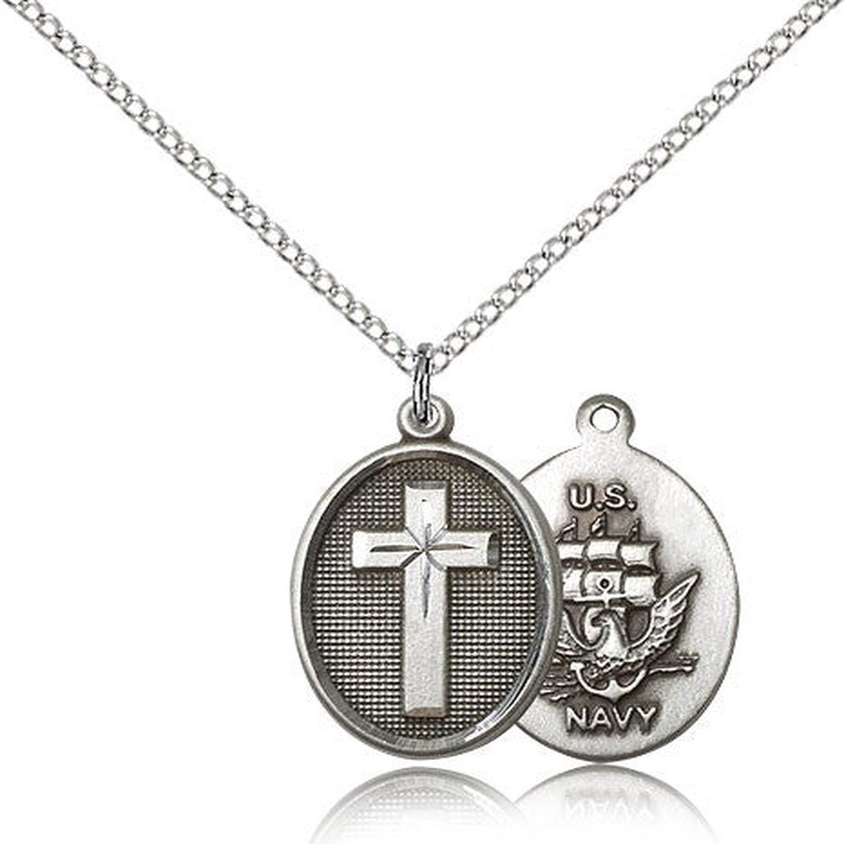 Navy Cross Pendant, Sterling Silver
