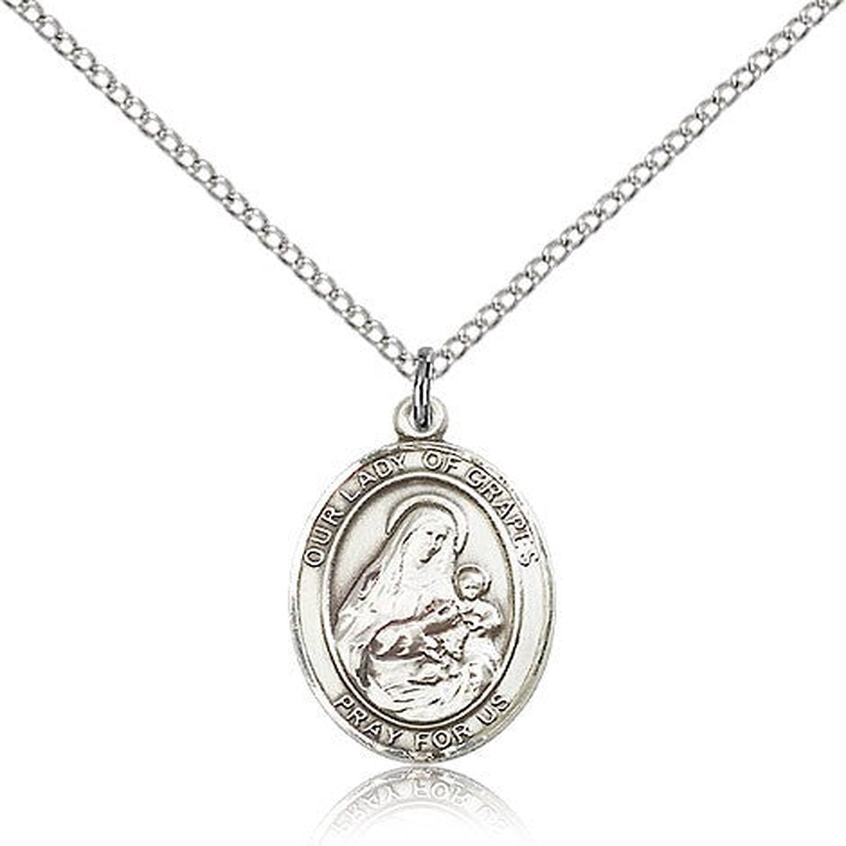 Our Lady of Grapes Medal, Sterling Silver, Medium