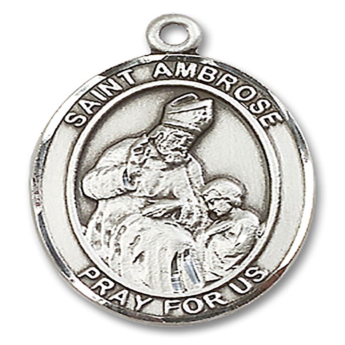 St. Ambrose Medal, Sterling Silver, Large