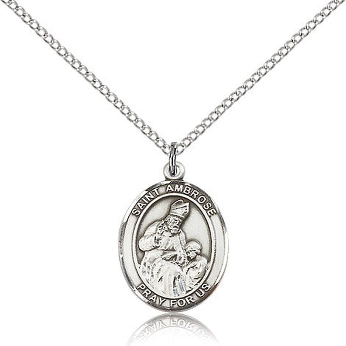 St. Ambrose Medal, Sterling Silver, Medium