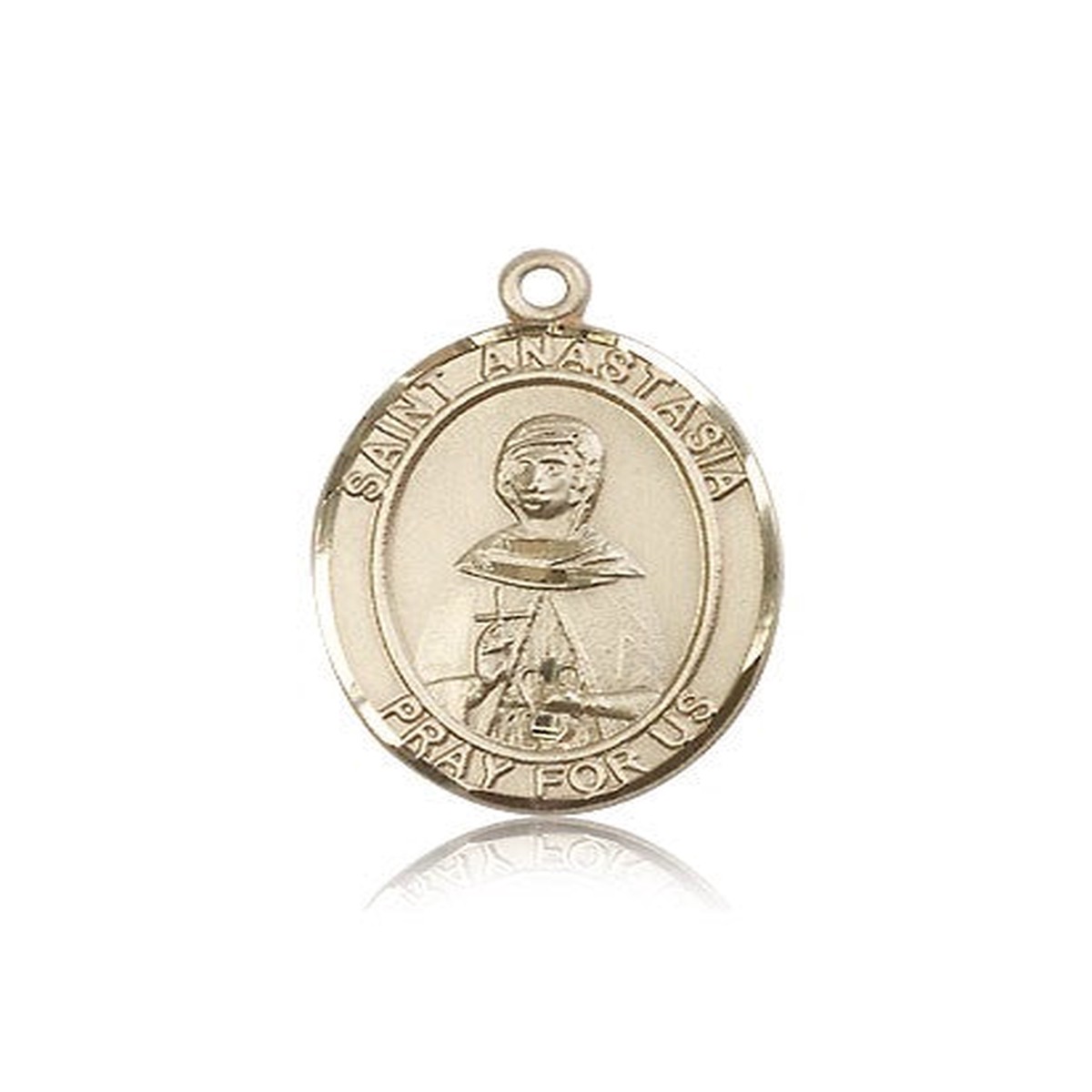 St. Anastasia Medal, 14 Karat Gold, Large