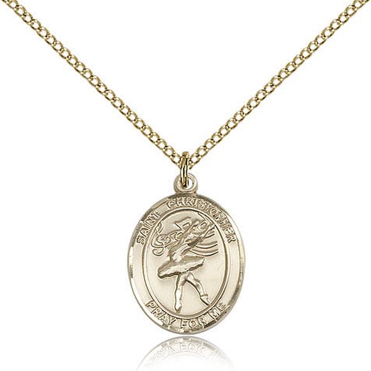 St Christopher Dance Medal, Sterling Silver, Medium