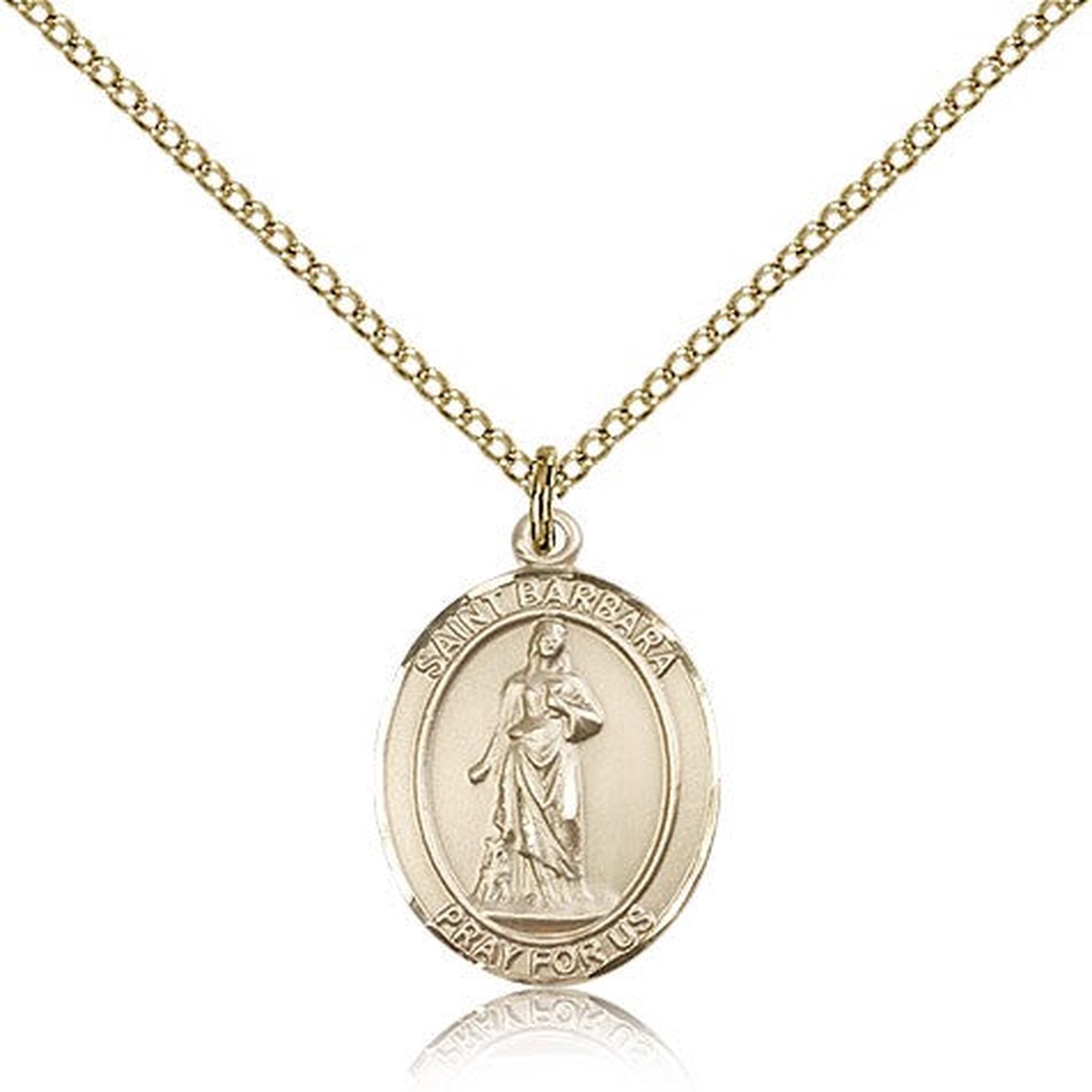 St. Barbara Medal, Gold Filled, Medium