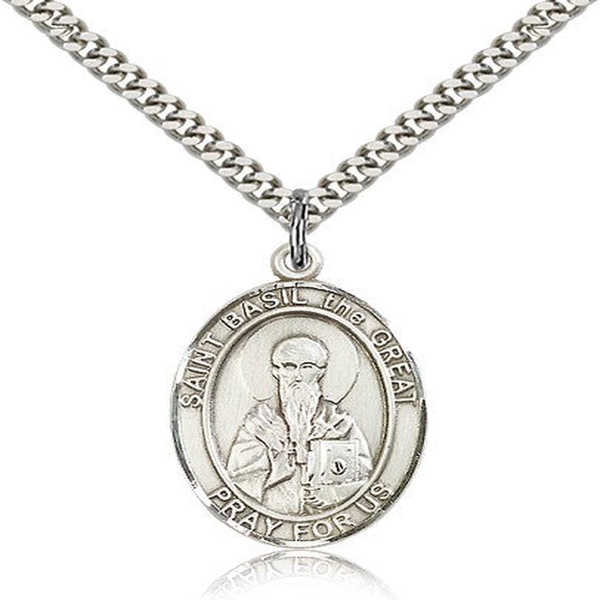 St. Basil the Great Medal, Sterling Silver, Large