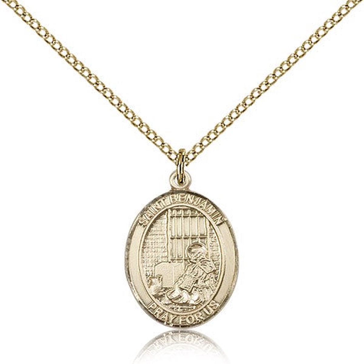 St. Benjamin Medal, Gold Filled, Medium