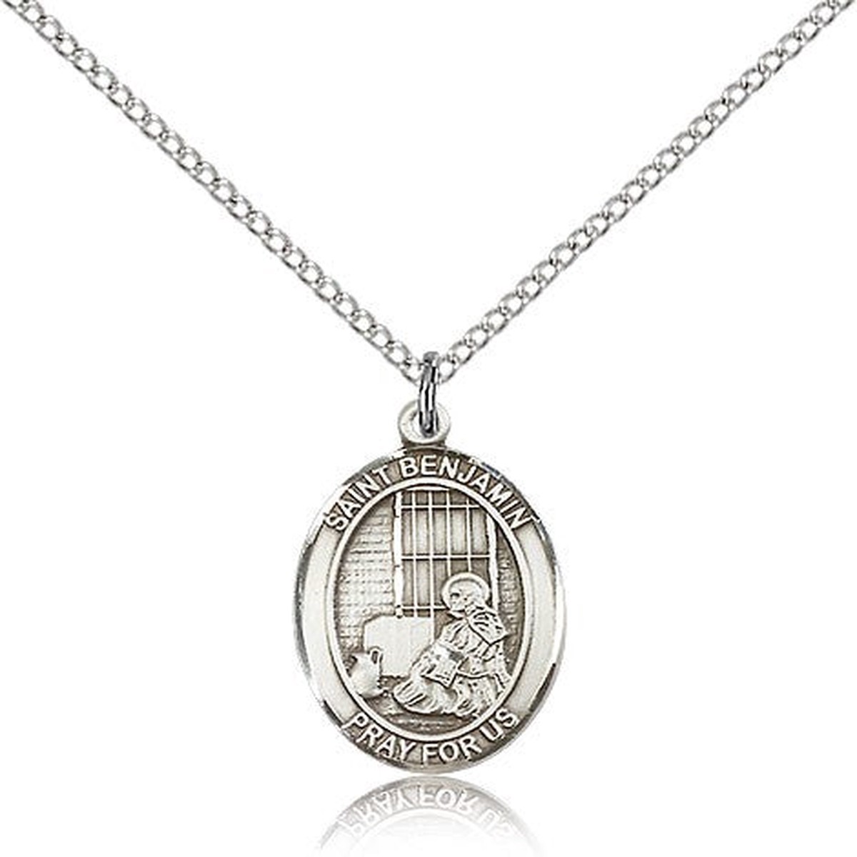 St. Benjamin Medal, Sterling Silver, Medium