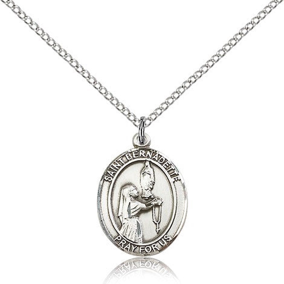 St. Bernadette Medal, Sterling Silver, Medium
