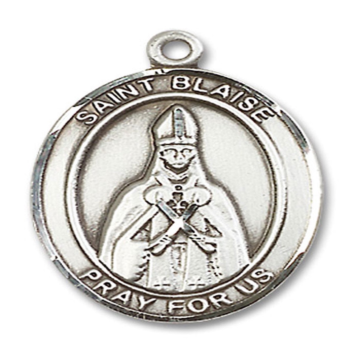 St. Blaise Medal, Sterling Silver, Large