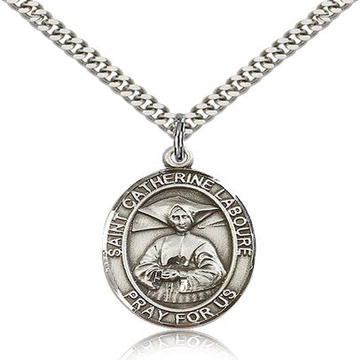 St. Catherine Laboure Medal, Sterling Silver, Large