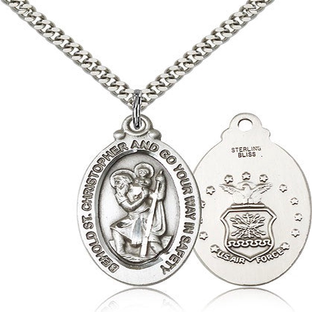 St. Christopher Air Force Medal, Sterling Silver