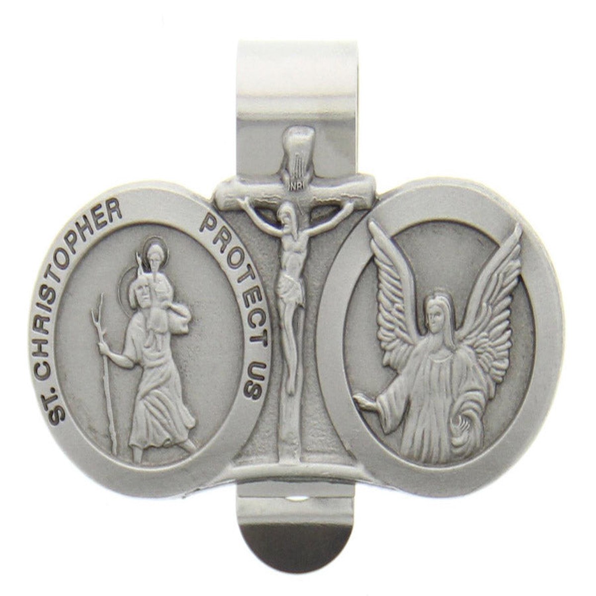 St. Christopher and Guardian Angel Auto Visor Clip