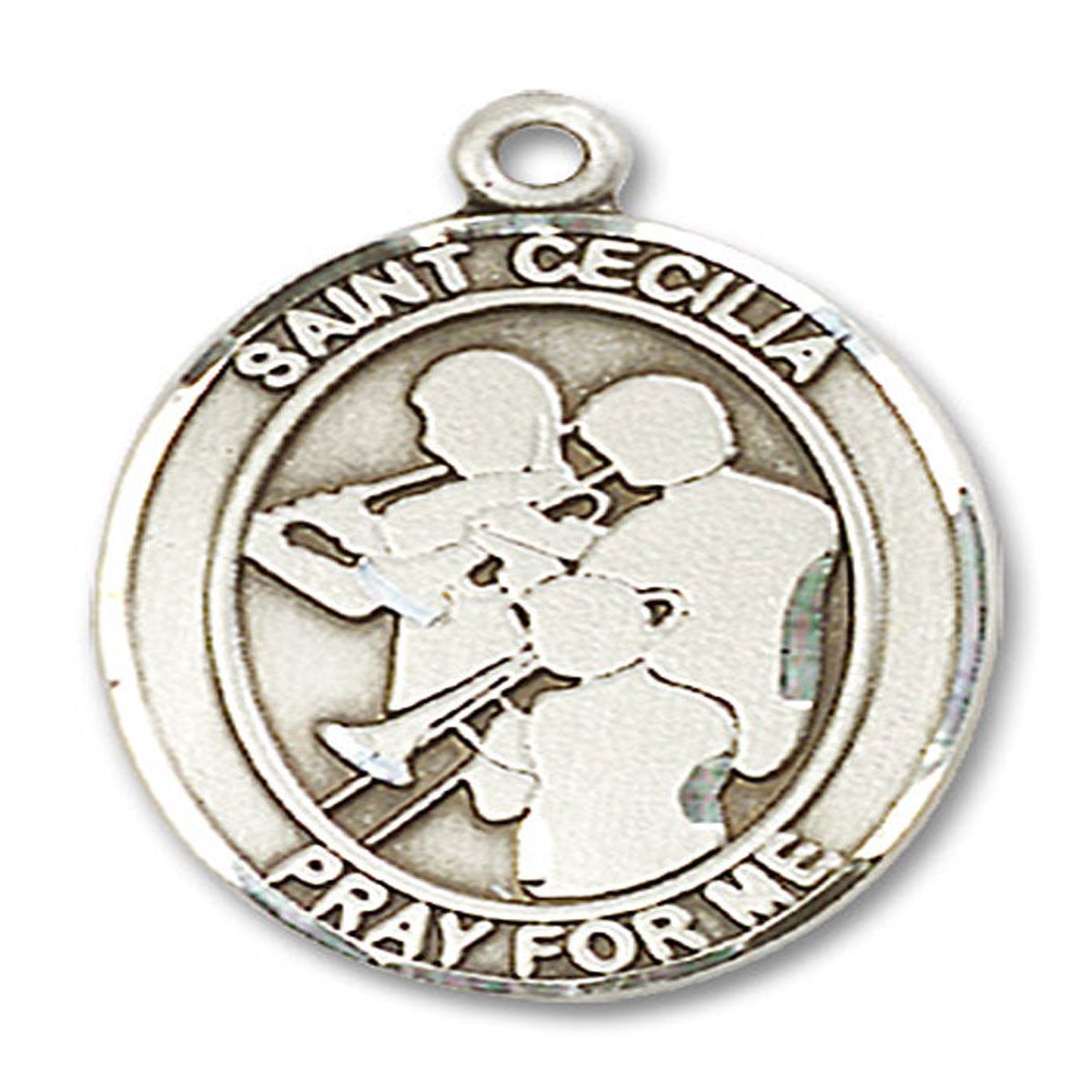 St. Cecilia Marching Band Medal, Sterling Silver, Large