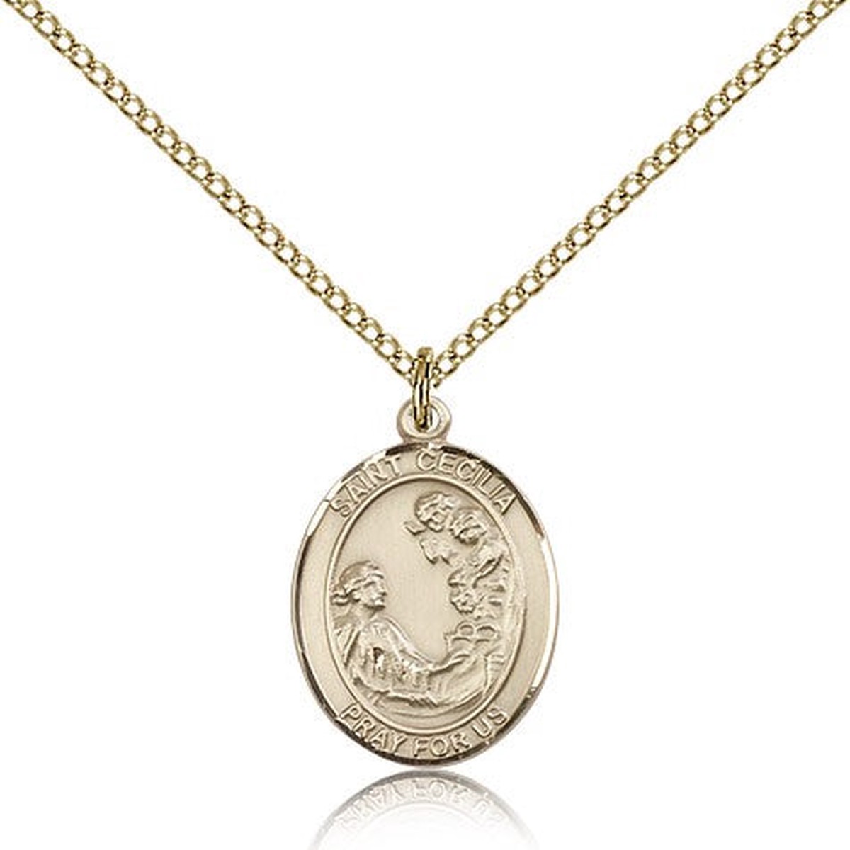 St. Cecilia Medal, Gold Filled, Medium