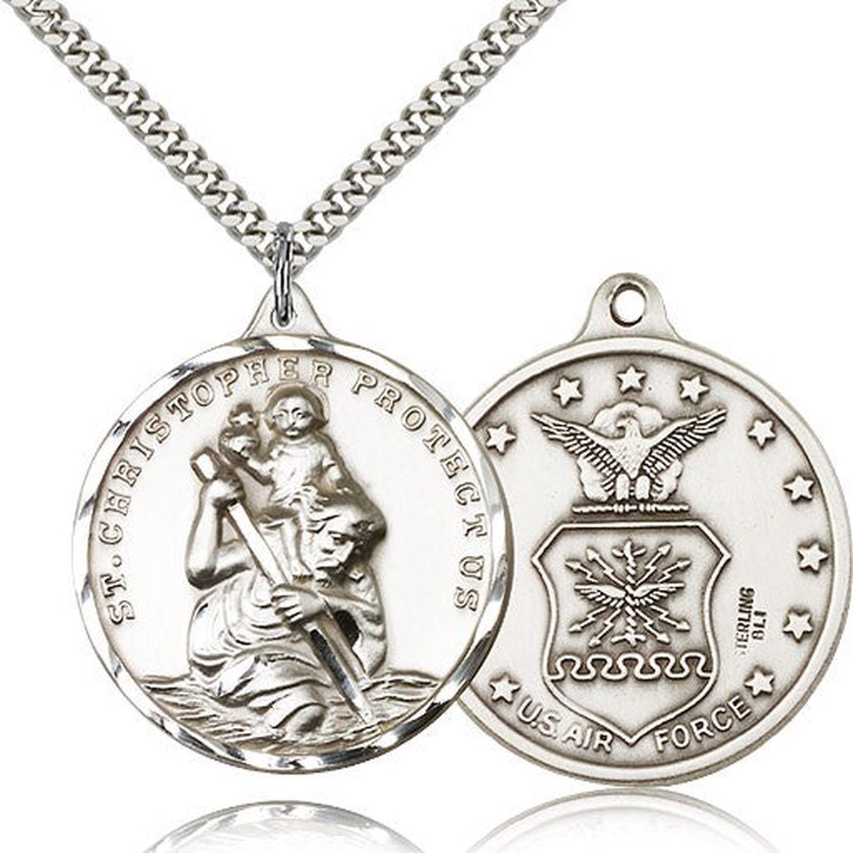 St. Christopher Air Force Medal, Sterling Silver