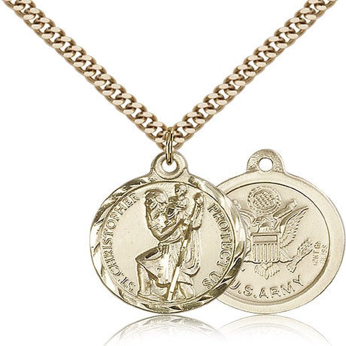 St. Christopher Army Medal, Gold Filled