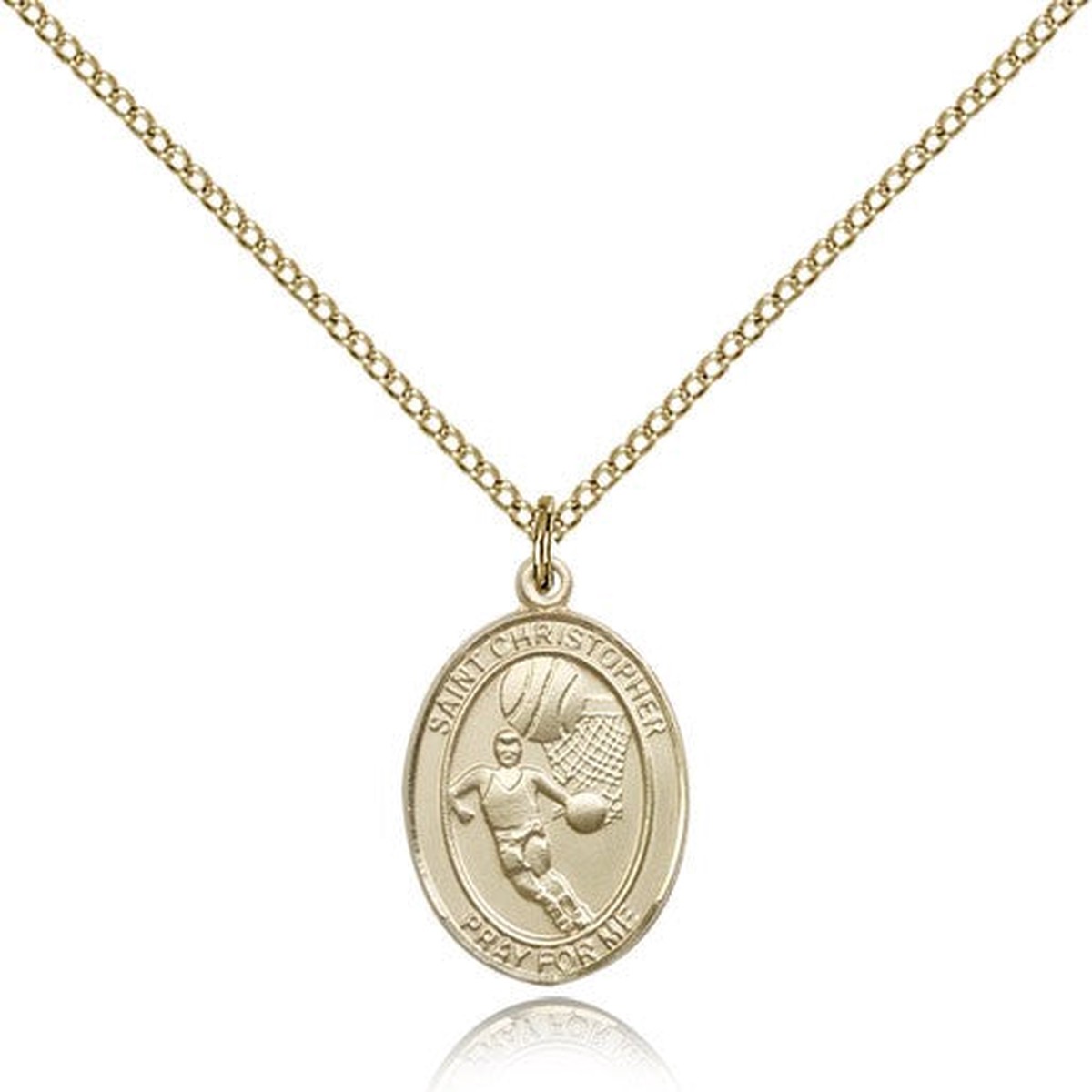 St. Christopher Basketball Medal, Gold Filled, Medium
