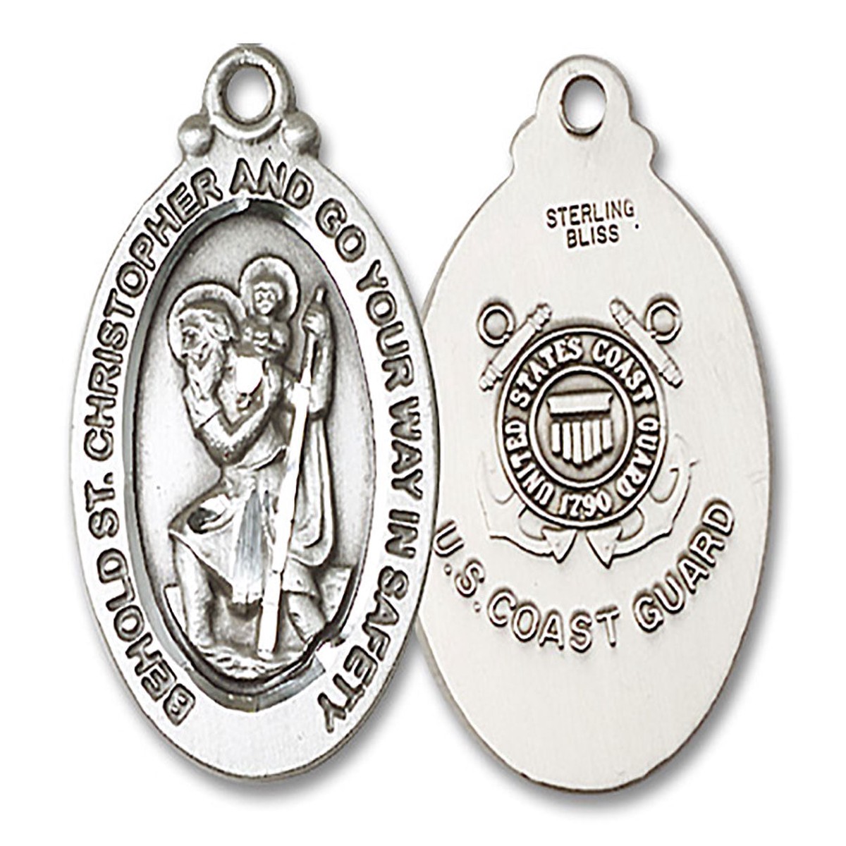 St. Christopher Coast Guard Medal, Sterling Silver
