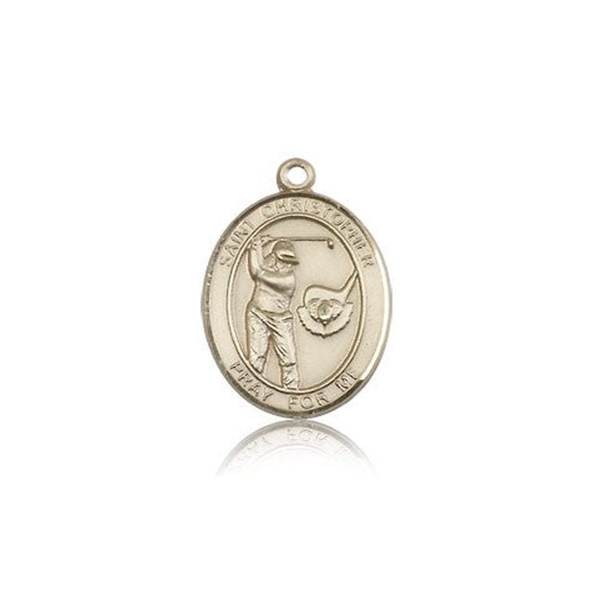 St. Christopher Golf Medal, 14 Karat Gold, Medium