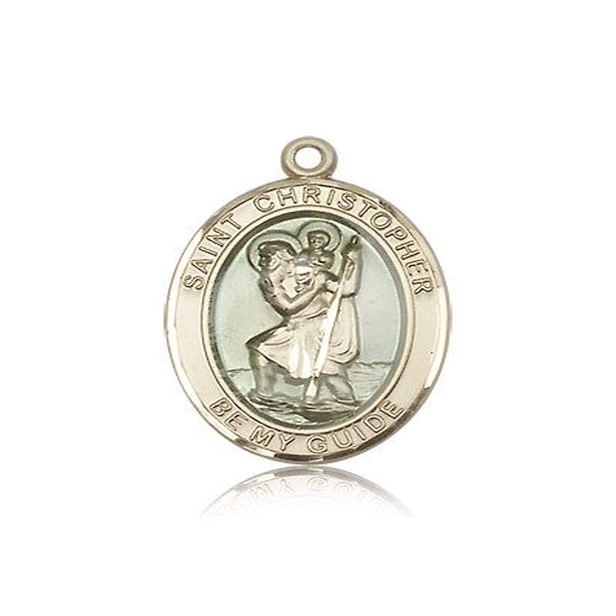 St. Christopher Medal, 14 Karat Gold, Large