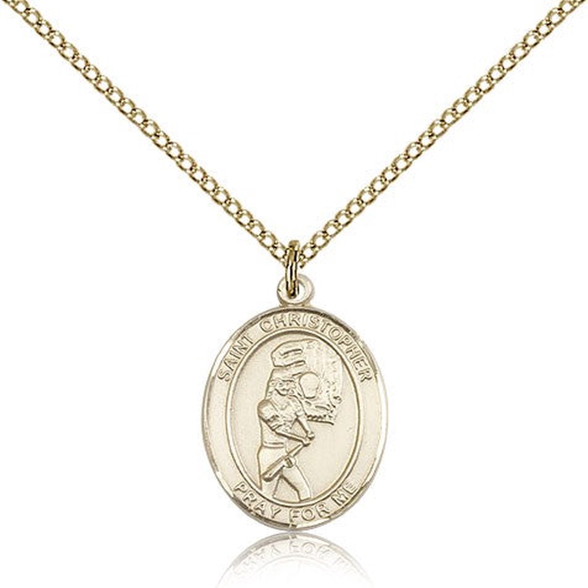 St. Christopher Softball Medal, Gold Filled, Medium