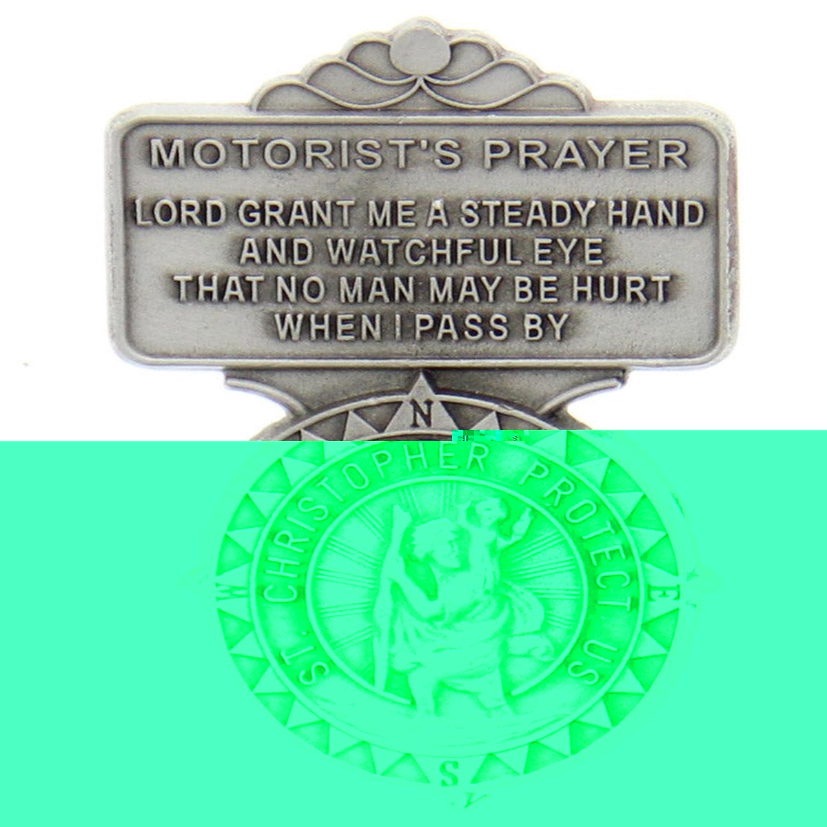 St. Christopher Motorist's Prayer Visor Clip