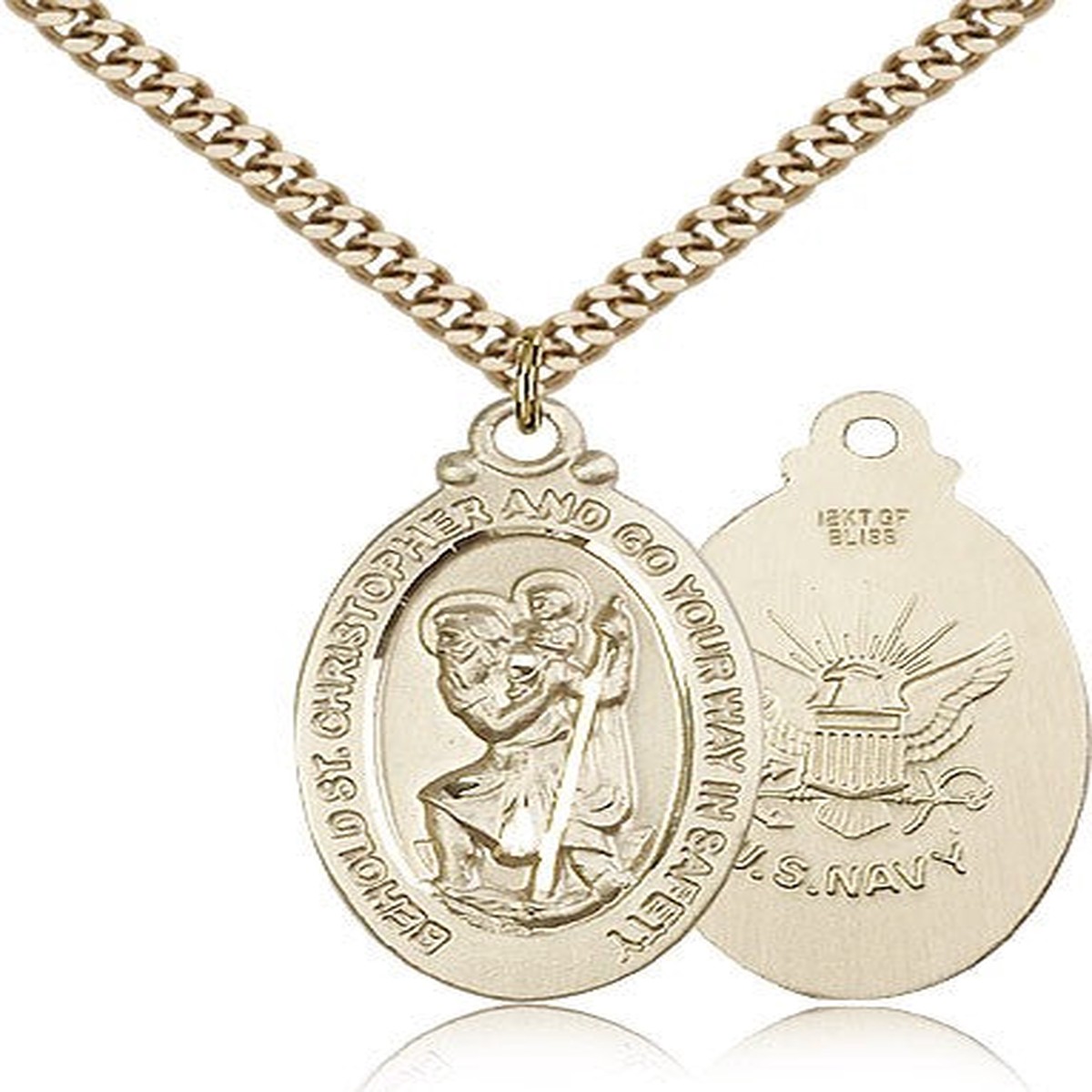 St. Christopher Navy Medal, Gold Filled