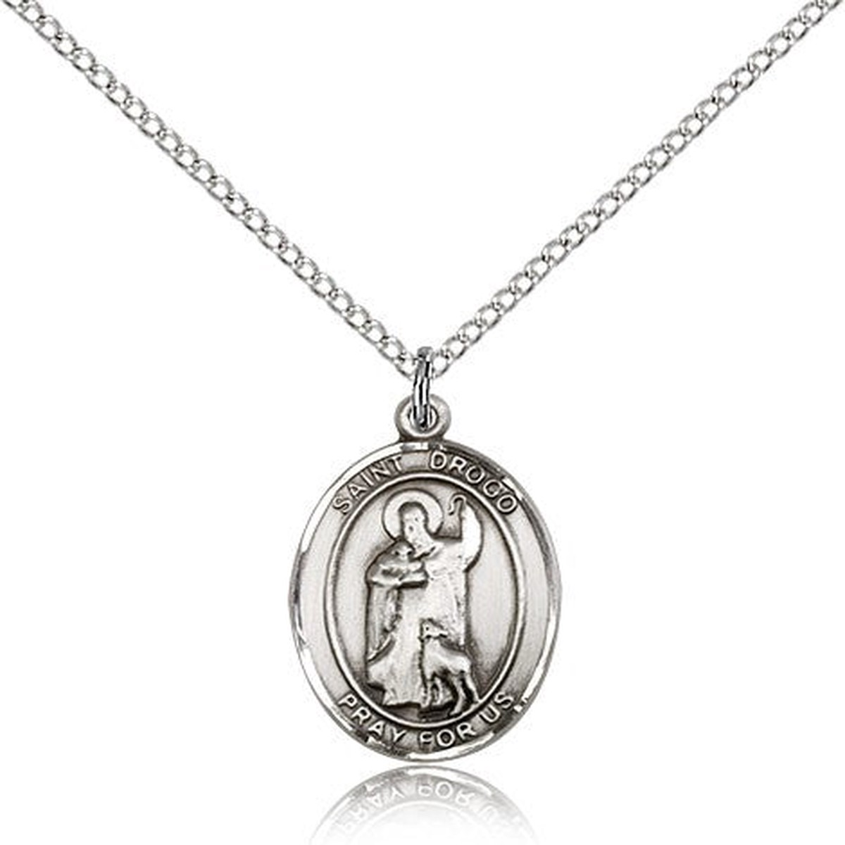 St. Drogo Medal, Sterling Silver, Medium